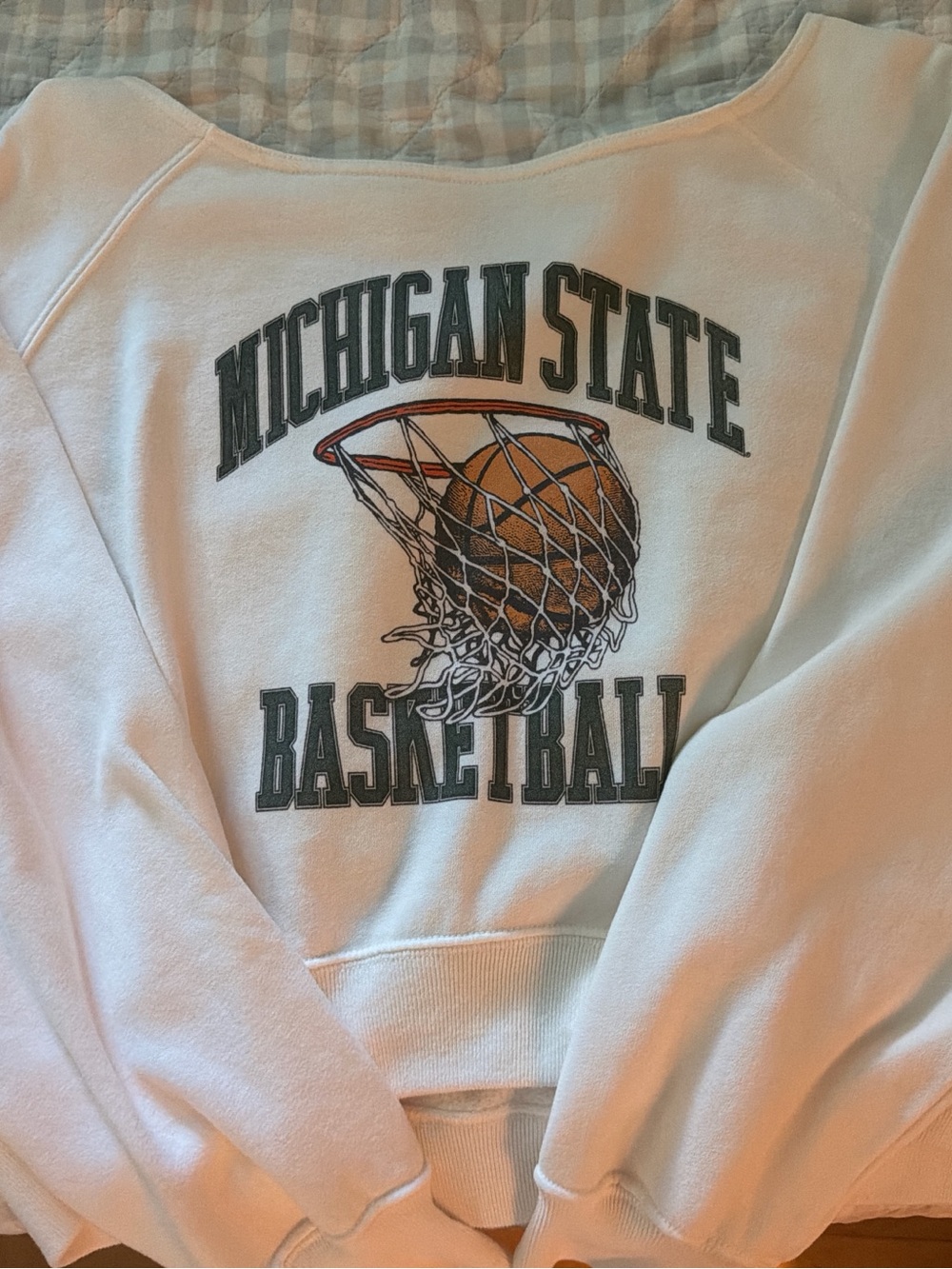 Michigan State Basketball White Sweatshirt
